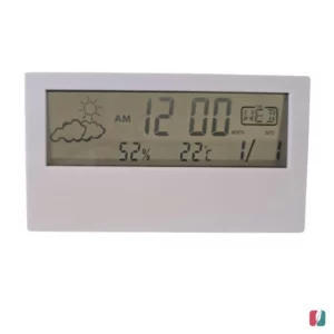מד לחות וטמפרטורה דיגיטלי עם שעון ותאריך
