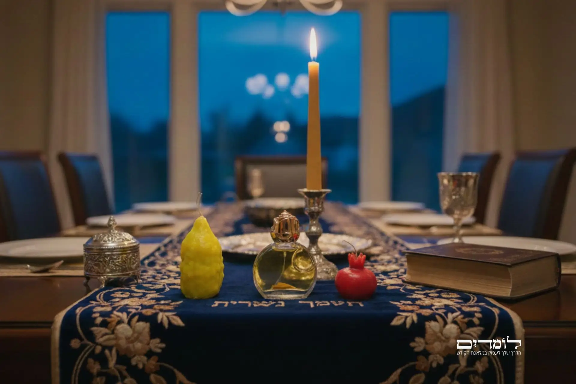 הדמיה לנר הבדלה בצורת אתרוג ורימון