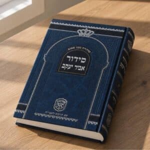 סידור מונח על שולחן עץ