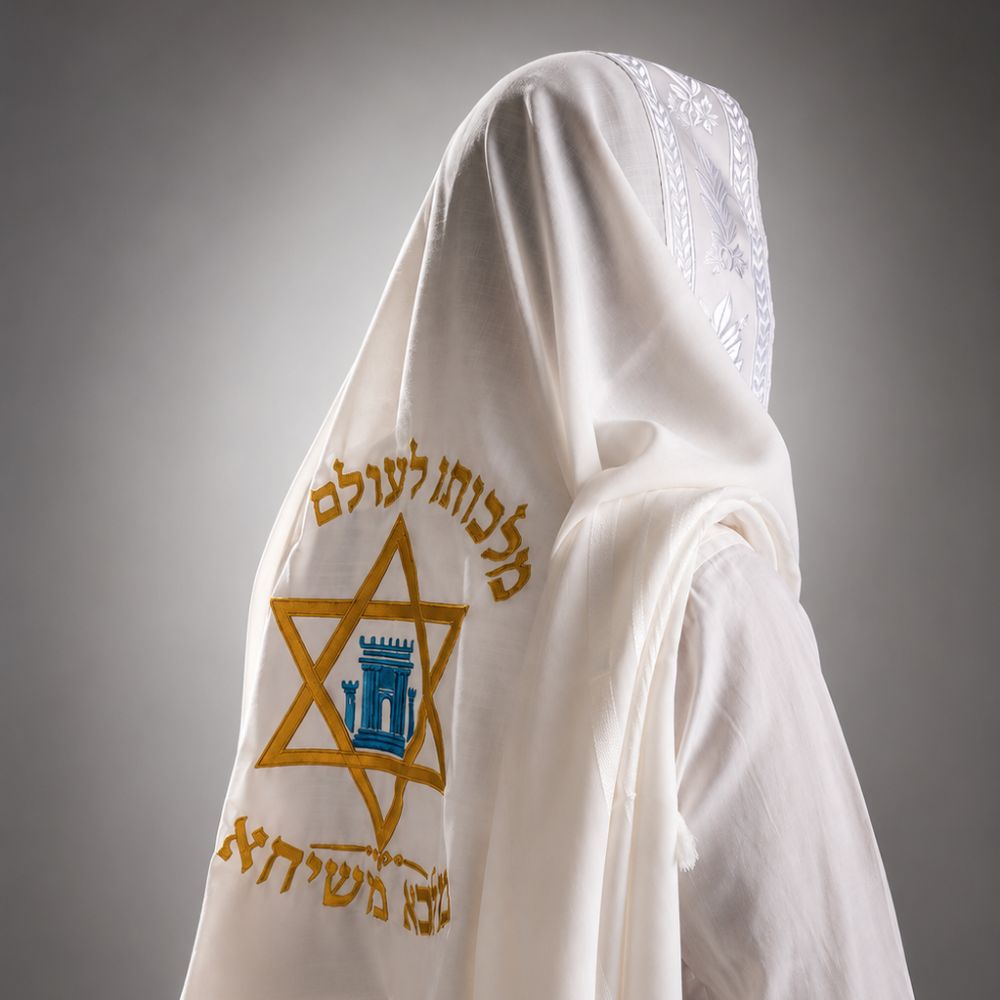 טלית דגם מלכא רקומה – עיצוב יוקרתי בהשראת ירושלים – תמונה 2