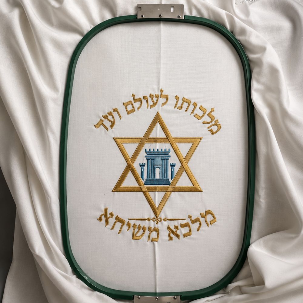 טלית דגם מלכא רקומה – עיצוב יוקרתי בהשראת ירושלים – תמונה 3