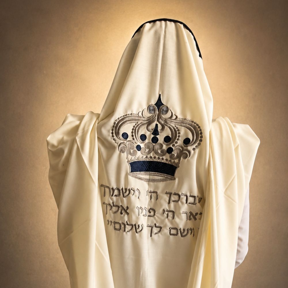 טלית דגם כהונה – ברכת כהנים רקומה בעיצוב יוקרתי